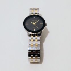 Two Tone Gold And Black Watch with Dimond 