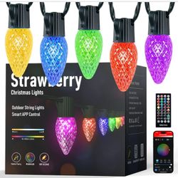 Minetom Smart C9 Christmas Lights Outdoor, 50 LED 65FT Christmas Color Changing Fairy Lights App Control, Music Sync, 105 Preset Modes, Connectable RG
