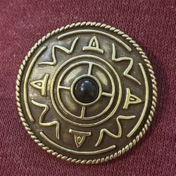 NLP TNC INC 925 GP Vintage Black Onyx Brooch Pendant lord of rings fantasy King