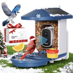 Smart Camera, Solar Charging, Bird Recognition AI Bird Feeder