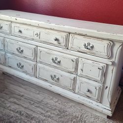 65 W x 17.5 D X 30 H  Distressed Looking Dresser! As Is Or Make It Your Own! 