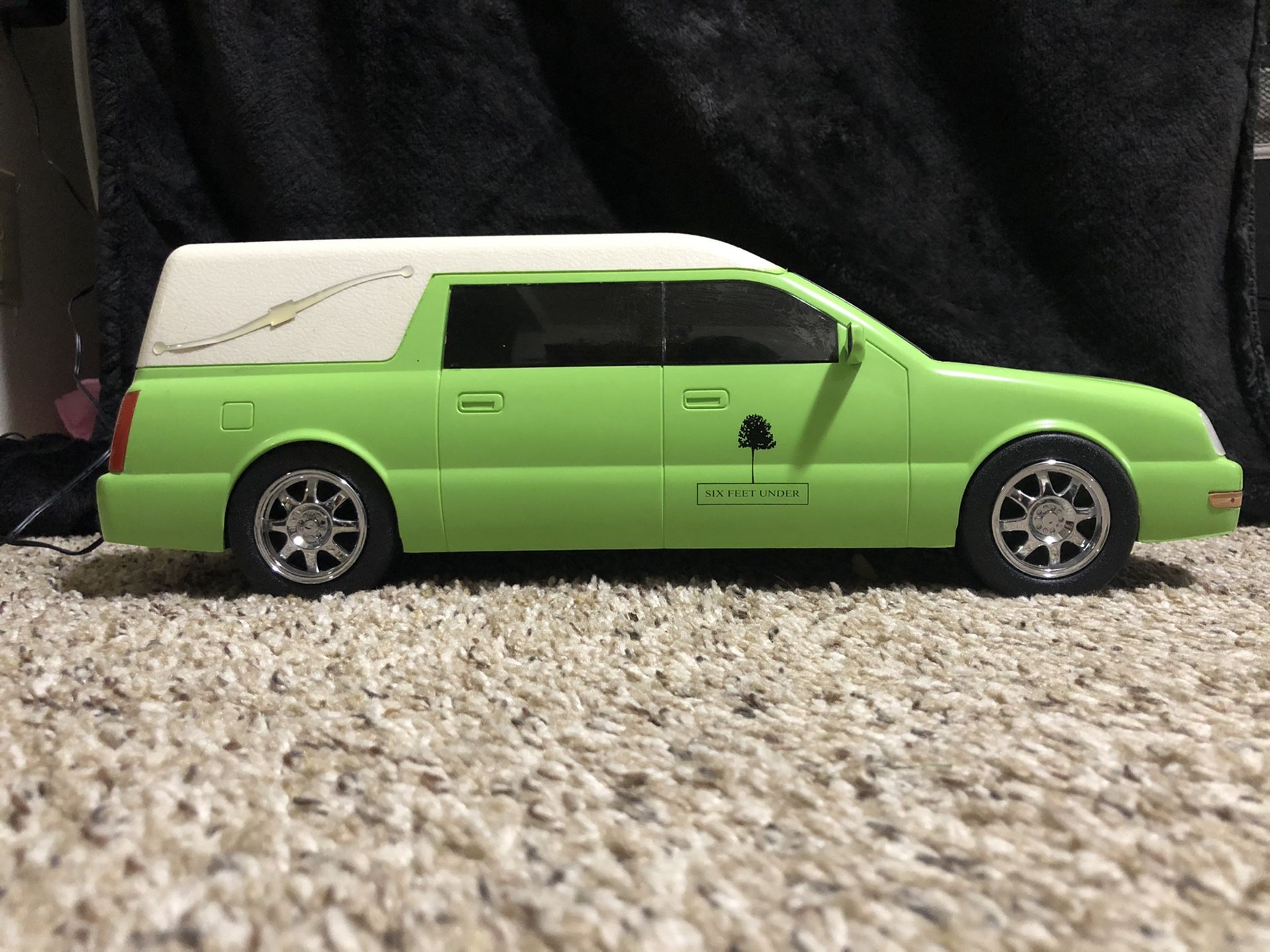 Lime Green Hearse Six Feet Under CD Player Alarm Clock with Remote
