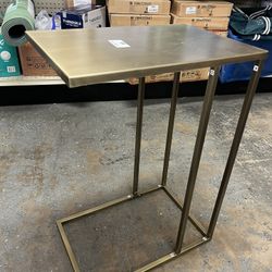 Lockhart 18.50 in. Gold Rectangle Metal Glam End Table 