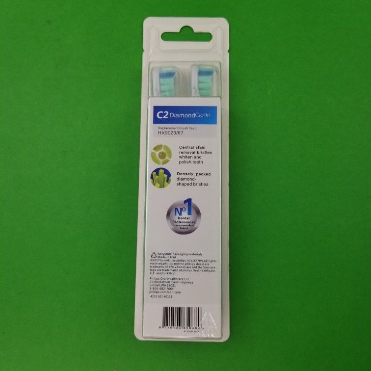 PHILIPS SONICARE HX9023/67 C2 Diamond Clean  Replacement Brush Heads New Sealed