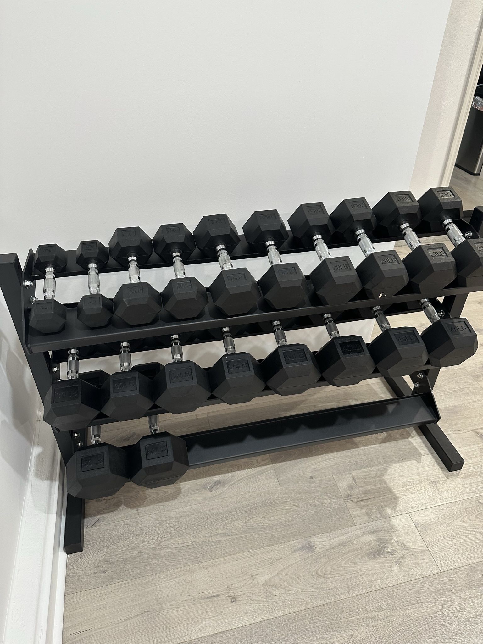 5-50lbs Dumbbells w/Rack 