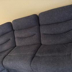 Three Piece Sectional Blue Gray 300.00 OBO I Have To Be Out Of My House Bye This Weekend 