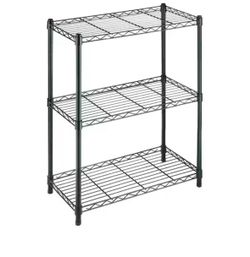 HDX 3-Tier Steel Wire Shelving Unit in Black (24 in. W x 30 in. H x 14 in. D)