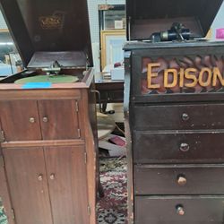 Vintage Victorla and Edison  phonograph