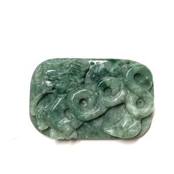 Natural Burma Jade Jadeite Dragon Handmade Pendant Necklace