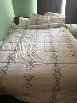 Queen bed frame and mattress