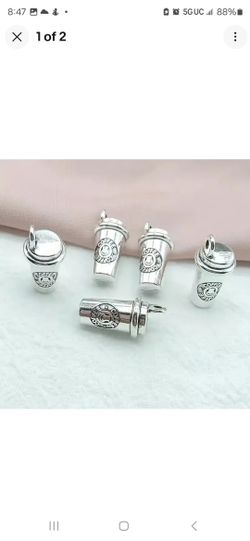 x1 Vintage Silver 3D Coffee Cup Pendant/Charm DIY Jewelry New
