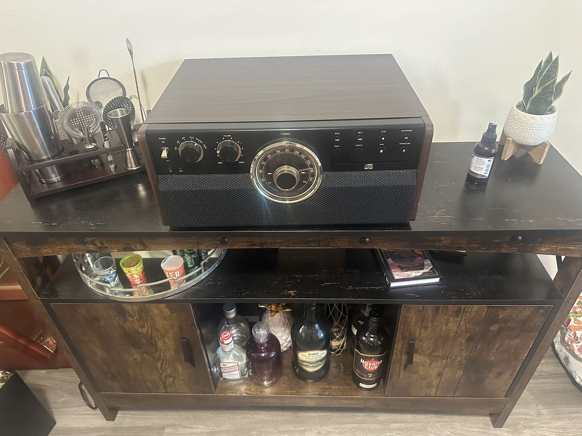 Bar Cabinet And Record Player