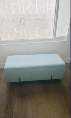 Blue ottoman with storage