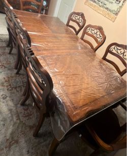 Wood dining table seats 8