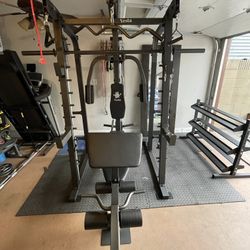 Vesta Fitness Smith Machine 2001 w/Bench Attachment | 230lb Bumpers Weights | 7ft Olympic Bar | Fitness | Gym Equipment | FREE DELIVERY 🚚 