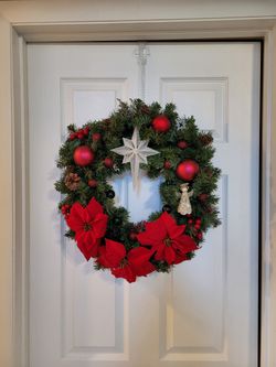 Crafted Christmas Wreath w/ Star & Angel  19"