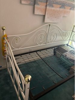 Twin bed with mattress and box spring