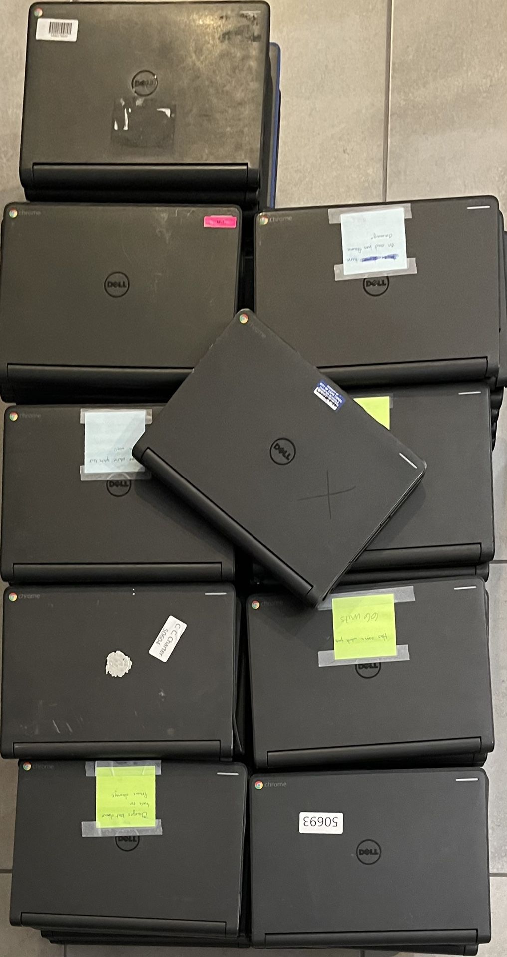 LOT OF 91 DELL CHROMEBOOK 11 P22T 11.6" LAPTOP PARTS UNTESTED AS IS READ