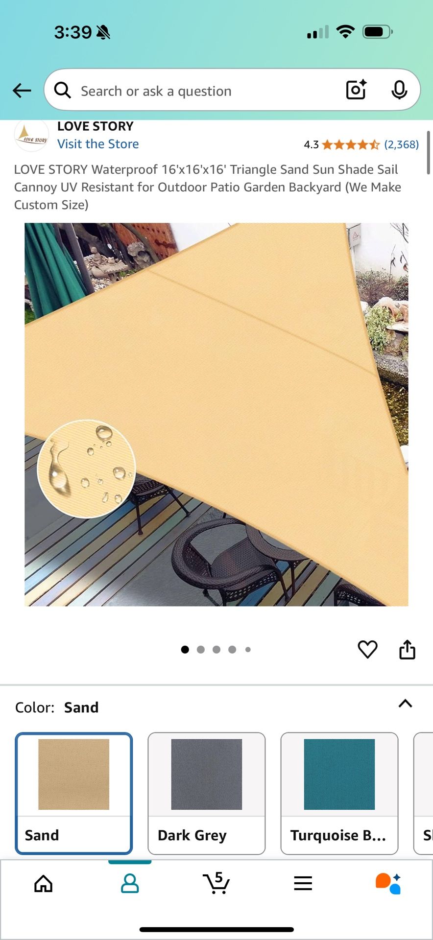Triangle Sun Shade 16x16x16’ (Brand New)
