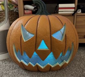 LED Halloween Pumpkin w/sound & Multi color flickering LED lights, 20 in New