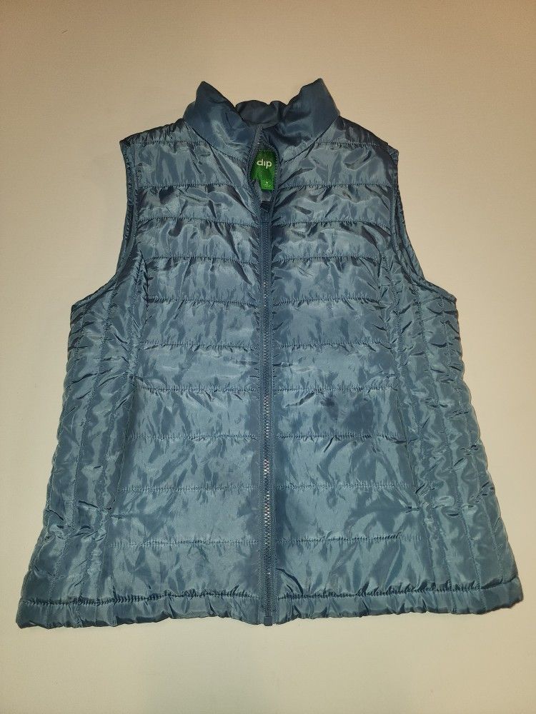 Women's Dark Blue Dip Puffer Vest Coat Jacket Size Medium