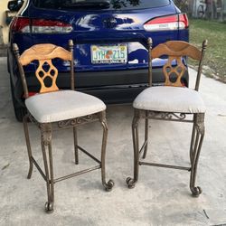 TWO HIGH CHAIRS