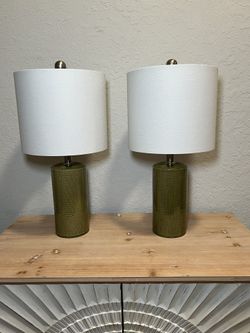 Two NEW Modern Ceramic Table lamps Nightstand Lamp End Table Lamp
