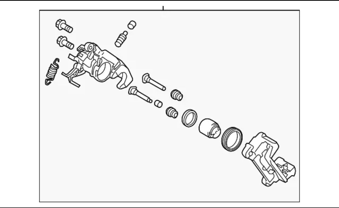 Genuine Mitsubishi OEM Left Rear Caliper Assy - New
