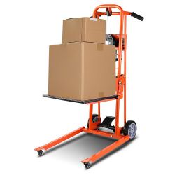 315*Material Lift Winch Stacker, 330lbs Capacity Pallet Truck Dolly, 42.9in Max Lifting Height Manual Winch Stacker, Multifunctional Manual Pallet Tru