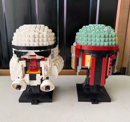 Lego Star Wars Buildable Stormtrooper & Boba Fett Helmet Incomplete