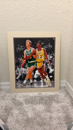 Magic Johnson & Larry Bird signed photo