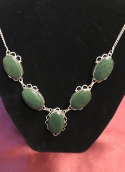 Agate with sterling silver necklace
