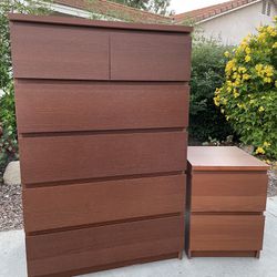 8 Drawer Dresser Chest of Drawers and Nightstand Furniture Set