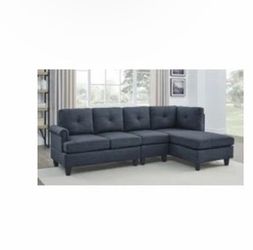 Blue Wide modular sofa and chaise