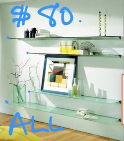 Shelves floating glass