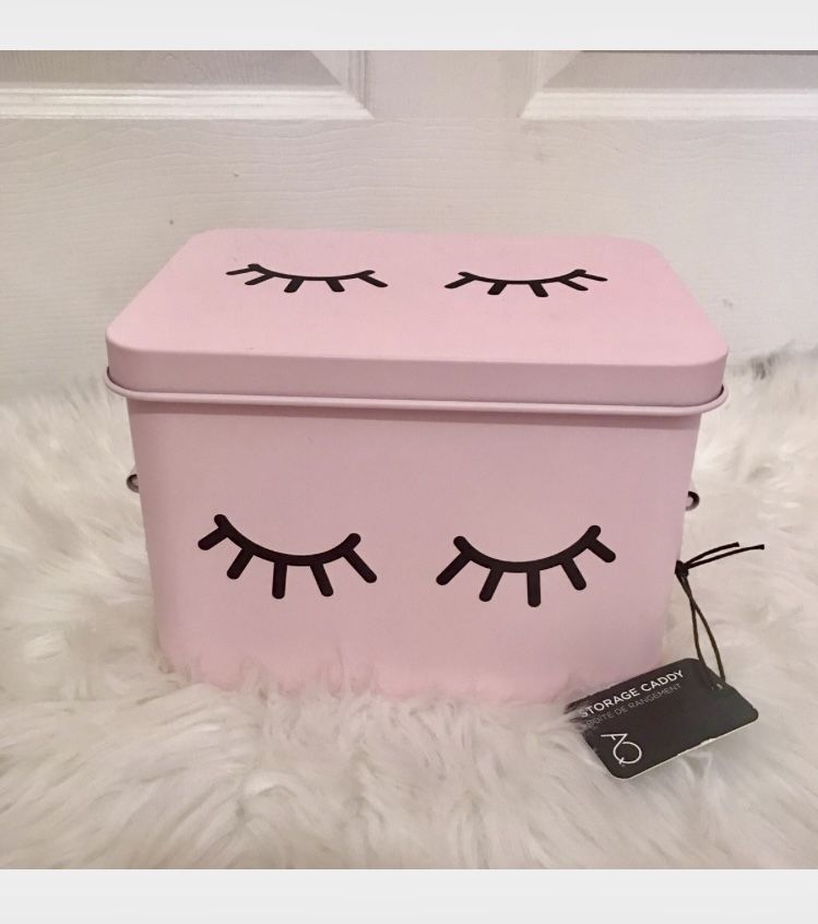 Pink Storage Box With Eyelash Design