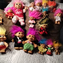 17 Vintage Good Luck Trolls. From Display Collection.