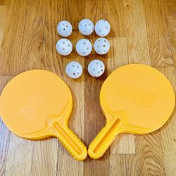 Kids 2 Nerf Paddle Ball Set with 8 Ping Pong Balls , Fun Indoor or Outdoor Game  