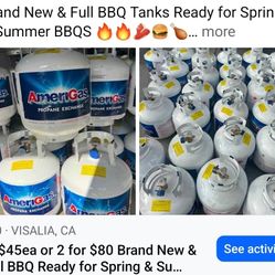 🔥Full BBQ TANKS $45 Or 3 for $110 CASH