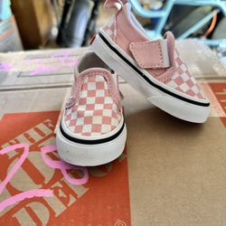 Little Girl Pink Checkered Vans