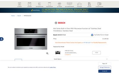 800 series built-in oven microwave-function 30” stainless steel hmc80151uc stainless steel