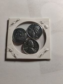 3) 1943 Steel Lincoln Memorial Pennies For Sale