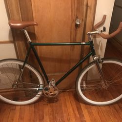 STATE CORE LINE 62CM GREEN/SILVER STEEL FRAME FIXED GEAR BICYCLE 