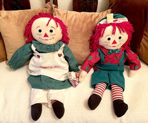 90's Large 23" Raggedy Ann and Andy Dolls