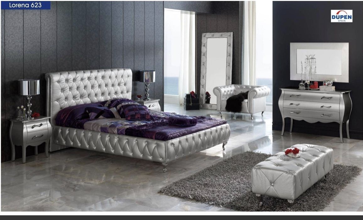 Lorena leather Bedroom set of 5 from spain