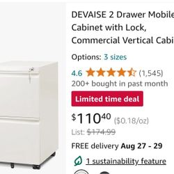2 Drawer WHT FILING CABINET 