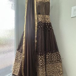 Indian/Pakistani Party Wear Women's Embroidery Faux Georgette Anarkali Floral Gown For PS Women 