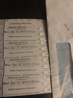Colorado Rockies VS Atlanta Braves Monday August 26,2019 1:10pm