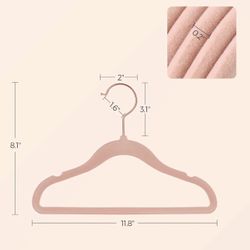 SONGMICS Baby Kids Hangers Rose Gold 360° Swivel Hook - Pink