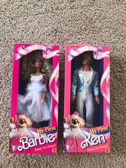 BARBIE DOLL MY FIRST BARBIE & KEN EASY TO DRESS MATTEL 1280 & 1389